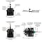 Drill Brush Power Scrubber By Useful Products 5 in W 7 in L Brush, Black K-542OMS-2L-QC-DB - alternate 2